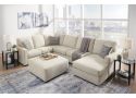 5 Seater Beige Modular Fabric Sofa with Chaise - Joyner